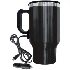 Brentwood GEOJUG 16oz. Black Stainless Steel 12V Heated Travel Mug