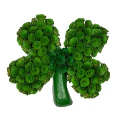 14.5" Green Four Leaf Clover Wood Floral Decoration