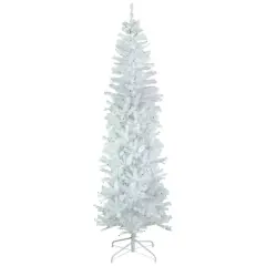 6.5ft. Pre-Lit Woodbury White Pine Artificial Christmas Tree, Green Lights