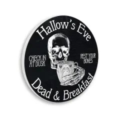 Stupell Industries Black Hallow's Eve Halloween Sign Wall Plaque Art