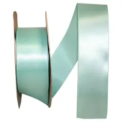 JAM Paper 1.5" x 50yd. Single Face Satin Ribbon Aqua