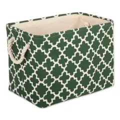 DII&reg; Medium Rectangle Polyester Lattice Bin Hunter Green