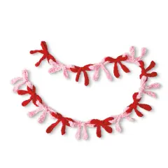 Intermediate Pink & Red Bow Garland Amigurumi Crochet Ornament Kit by Loops & Threads&reg;