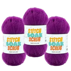 3 Pack Lion Brand&reg; Stitch Soak Scrub Yarn Pansy