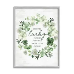 Stupell Industries Irish is Lucky Enough Wreath Framed Giclee Art Gray