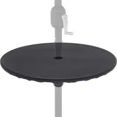20" Black Outdoor Umbrella Table Tray