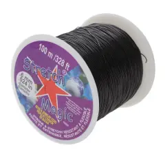 Stretch Magic&reg; 0.6mm Black Bead & Jewelry Cord, 100m