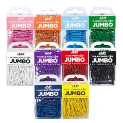 JAM Paper 2" Assorted Color Jumbo Paper Clips, 10 Packs of 75