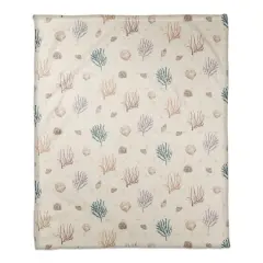 Multi Shell Coral & Plus Coral Fleece Blanket Yellow Plus On White