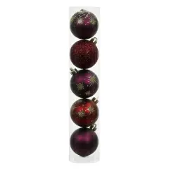 5 Pack 2.2" Burgundy Shatterproof Ball Ornaments by Ashland&reg;