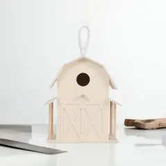 8" Wood Barn Birdhouse by Make Market&reg;