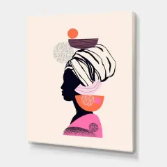 Designart - Ethnic Portrait of African American Woman - Modern Canvas Wall Art Print