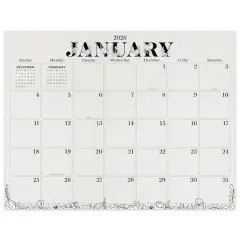 2026 Floral Large Desk Pad Monthly Blotter Calendar