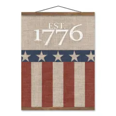 Est. 1776 Teak Hanging Canvas