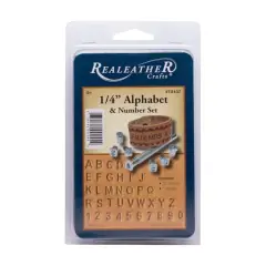 Realeather&reg; Alphabet & Numbers Leather Stamp Set