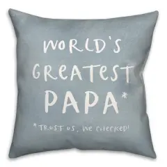 World&rsquo;s Greatest Papa Throw Pillow