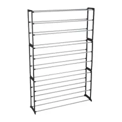 Simplify Black 50 Pair Shoe Organizer Rack