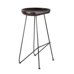 Brown Iron & Wood Rustic Stool