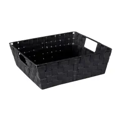 Simplify Large Woven Storage Shelf Bin Black