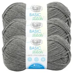 3 Pack Lion Brand&reg; Basic Stitch Antimicrobial Yarn Smoke