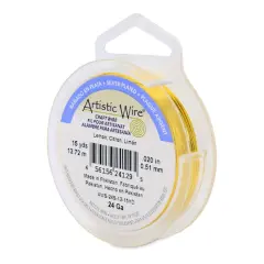 Artistic Wire&reg; 24 Gauge Silver Plated Tarnish Resistant Colored Copper Craft Wire, 15yd. Lemon