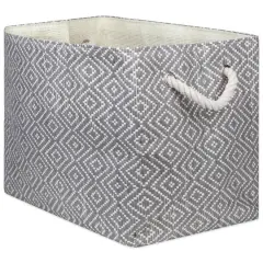 DII&reg; Large Rectangle Diamond Basketweave Paper Bin Gray/White