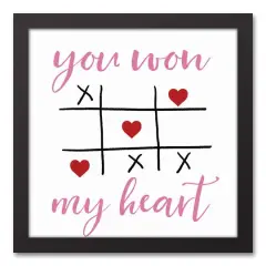 You Won My Heart Black Framed Canvas Wall Art