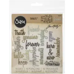 Sizzix&reg; Thinlits&reg; Friendship Script Words Die Set by Tim Holtz&reg;