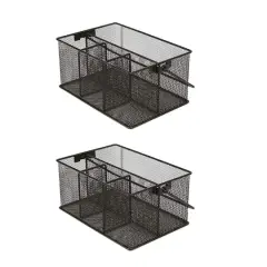 Mind Reader Black Storage Basket Organizer and Utensil Holder, 2ct.
