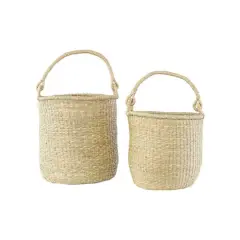 Hello Honey&reg; Handwoven Seagrass Baskets with Handles Set