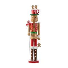 Glitzhome&reg; 24"H Wooden Christmas Gingerbread Man Nutcracker