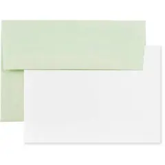 JAM Paper 4.75" x 6.5" Blank Greeting Cards Set with Parchment Envelopes, 25ct. Green