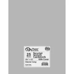 PA Paper&trade; Accents 8.5" x 11" 65lb. Recycled Cardstock, 25 Sheets Glacier Grey