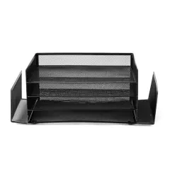 Mind Reader 6-Compartment Desk Organizer Black