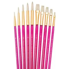 Royal & Langnickel&reg; White Bristle 10 Piece Brush Set