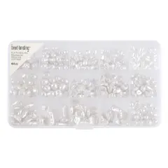White Plastic Pearl Bead Mix by Bead Landing&trade;