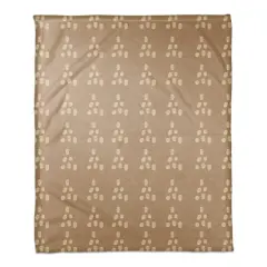 Brown Tribal Dot Fleece Throw Blanket