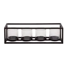 18'' Black Iron Contemporary Votive Candle Holder
