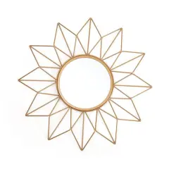 Habitat Decor 24" Narci Gold Floral Wall Mirror
