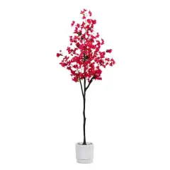 6ft. Bougainvillea Tree with White Decorative Planter