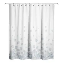 74" Bubbles Shower Curtain White