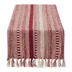 DII&reg; 72" Braided Stripe Table Runner Barn Red