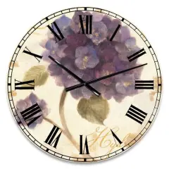 Designart 'Abundant Hydrangea Flower Ii Farmhouse Wall Clock
