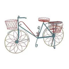 54" Turquoise Iron Vintage Plant Stand