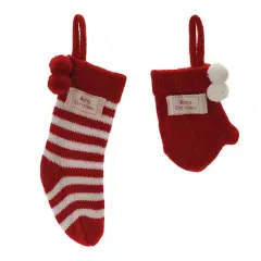 Knit Stocking & Mitten Sentiment Ornament Set