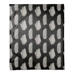 Black Haunty Ghost Pattern Fleece Blanket