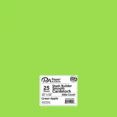 PA Paper&trade; Accents Stash Builder 12" x 12" 65lb. Smooth Cardstock, 25 Sheets Green Apple