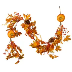 6ft. Maple Leaf and Pumpkins Garland