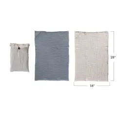 Hello Honey&reg; Cotton Double Cloth Tea Towel Set in Bag Charcoal and Taupe