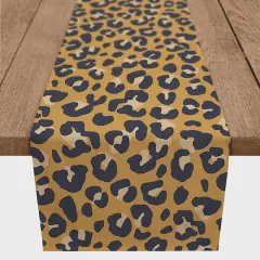 90" Leopard Cotton Twill Runner Gold